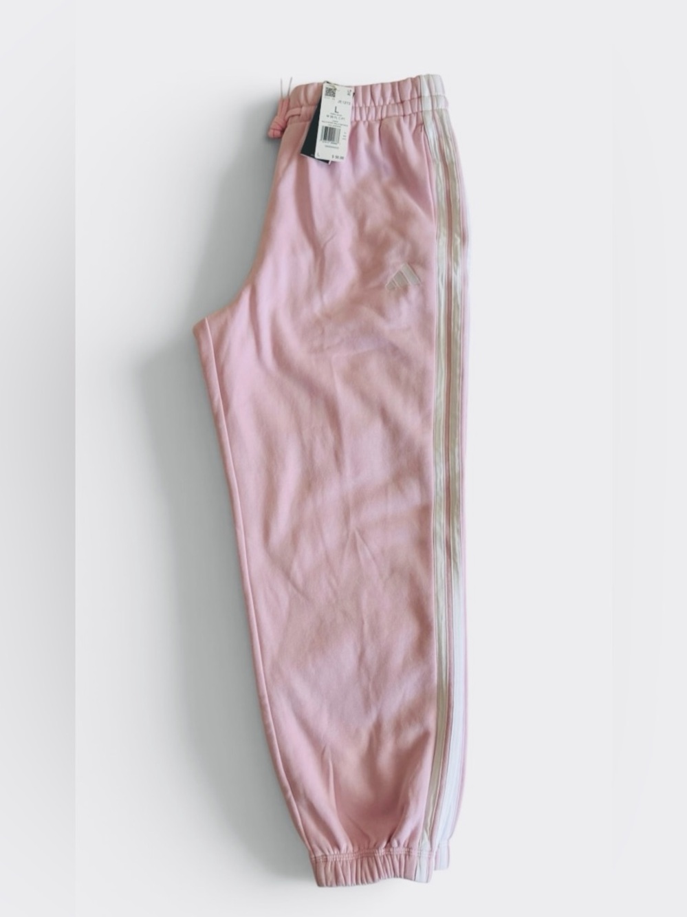adidas Women’s pink Joggers with Side Stripes Size L